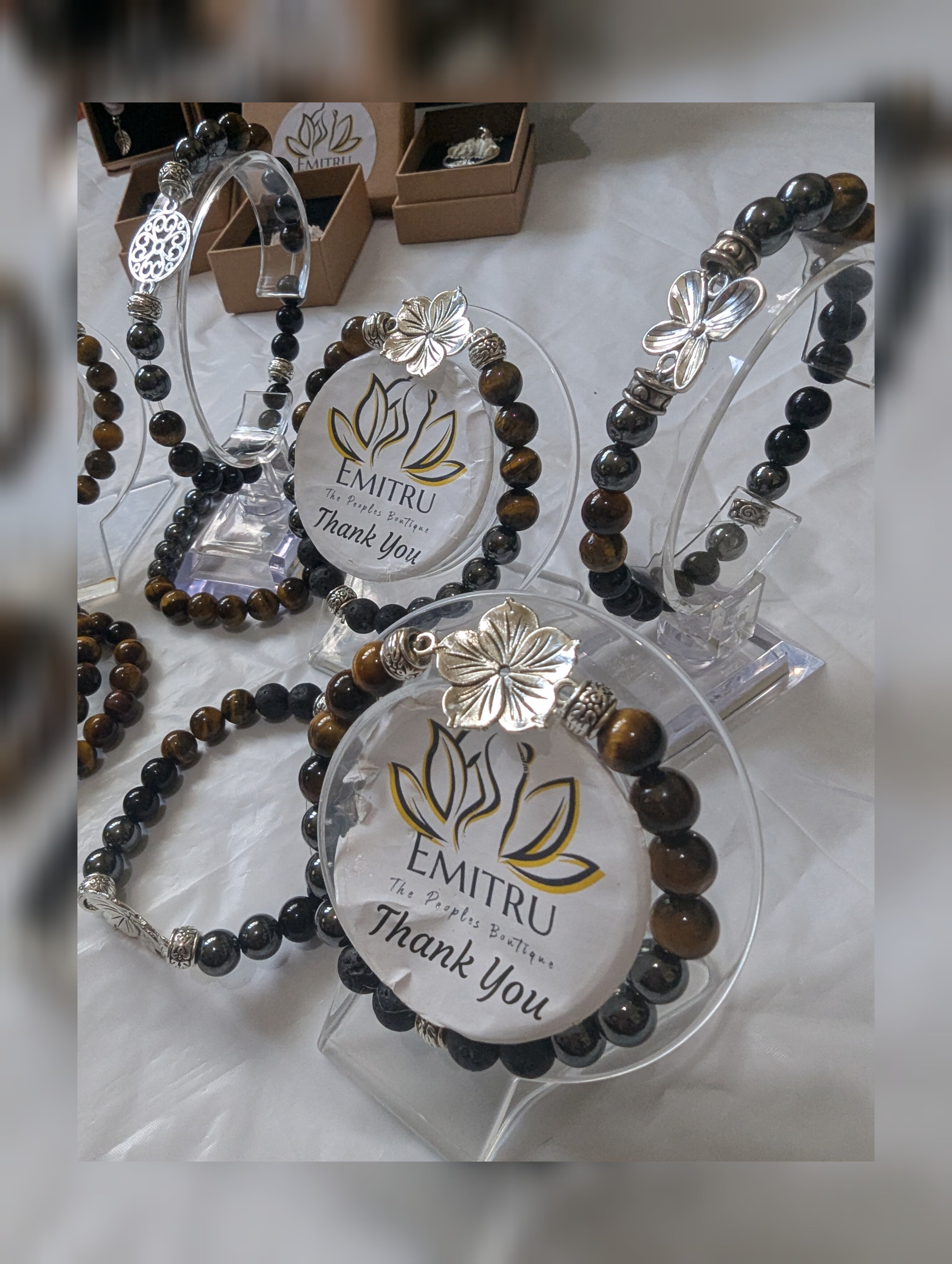 Tigers-Eye and Hematite Bracelets
