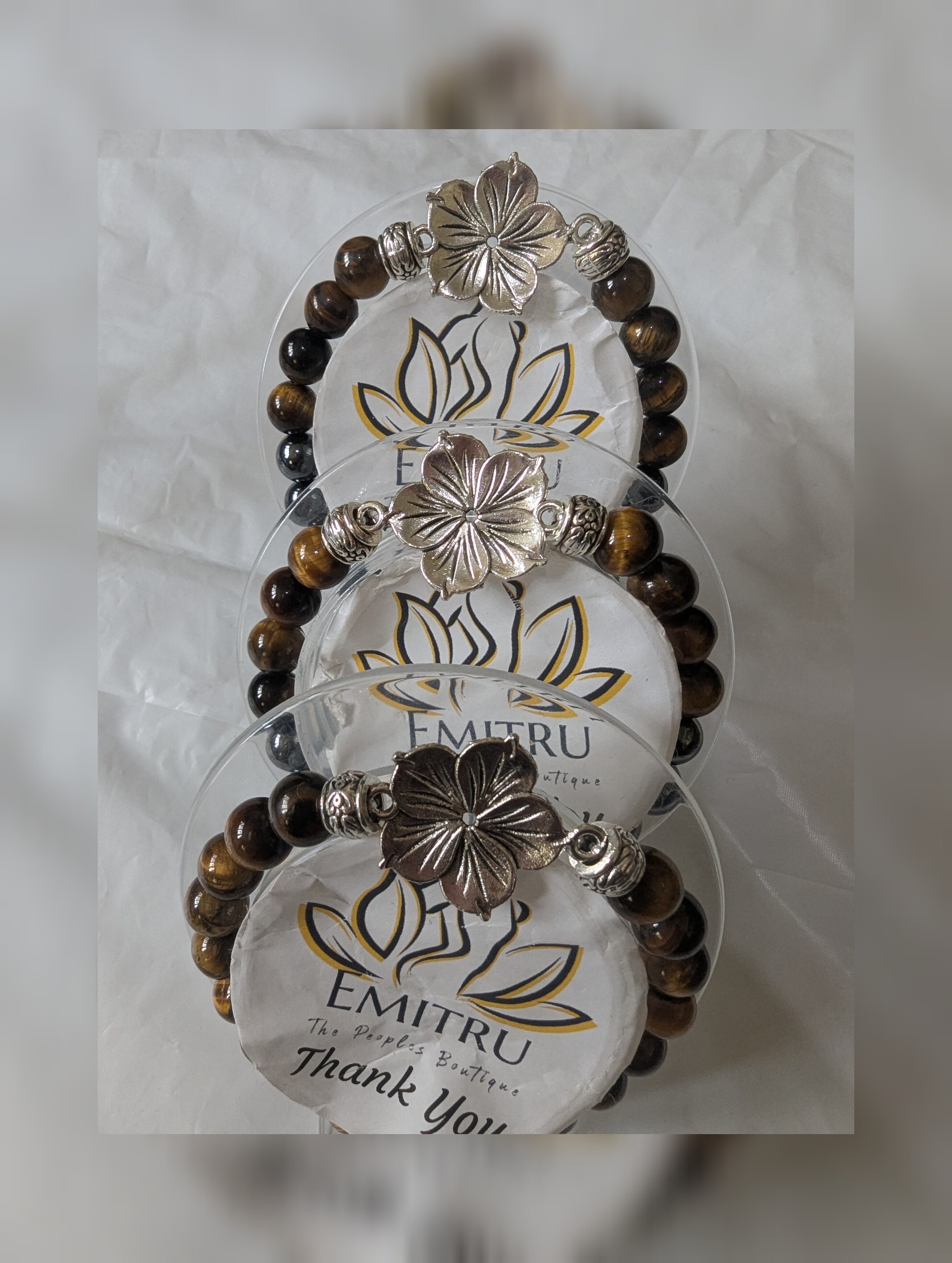 Tigers-Eye and Hematite Bracelets